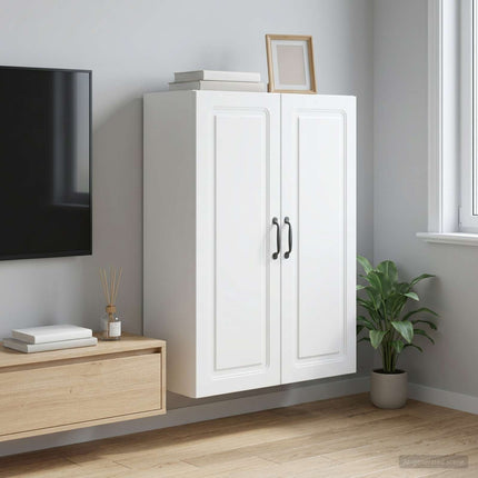 Vægmonteret skab 66 x 34,5 x 90 cm Konstrueret træ Hvid