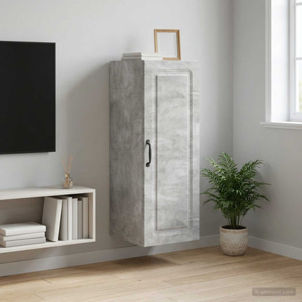 Vægmonteret skab Betongrå 33 x 34,5 x 90 cm Konstrueret træ