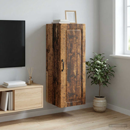 Vægmonteret skab Gammelt træ 33 x 34,5 x 90 cm Konstrueret træ