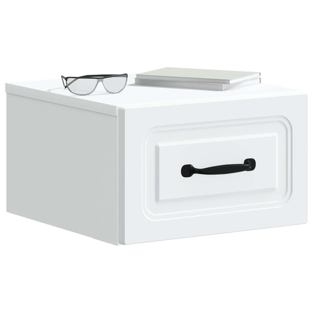 Væghængt Natbord 2 pcs Hvid 34,5 x 33 x 20 cm Konstrueret træ