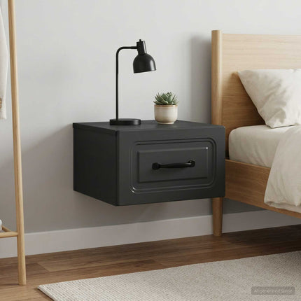 Væghængt Natbord 2 pcs Sort 34,5 x 33 x 20 cm Konstrueret træ