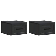 Væghængt Natbord 2 pcs Sort 34,5 x 33 x 20 cm Konstrueret træ
