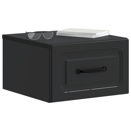 Væghængt Natbord 2 pcs Sort 34,5 x 33 x 20 cm Konstrueret træ