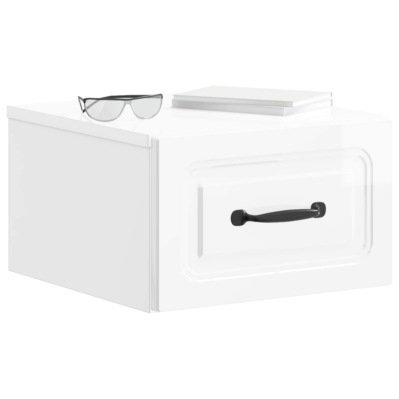 Væghængt Natbord 2 pcs Hvid højglans 34,5 x 33 x 20 cm