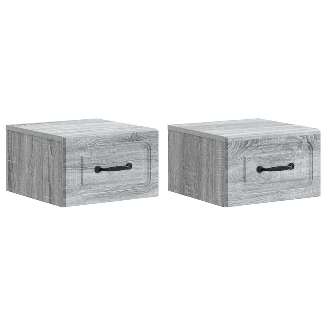 Væghængt Natbord 2 pcs Grå sonoma-eg 34,5 x 33 x 20 cm