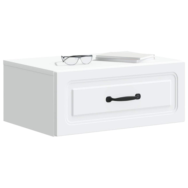 Væghængt Natbord 2 pcs Hvid 49 x 34,5 x 20 cm Konstrueret træ