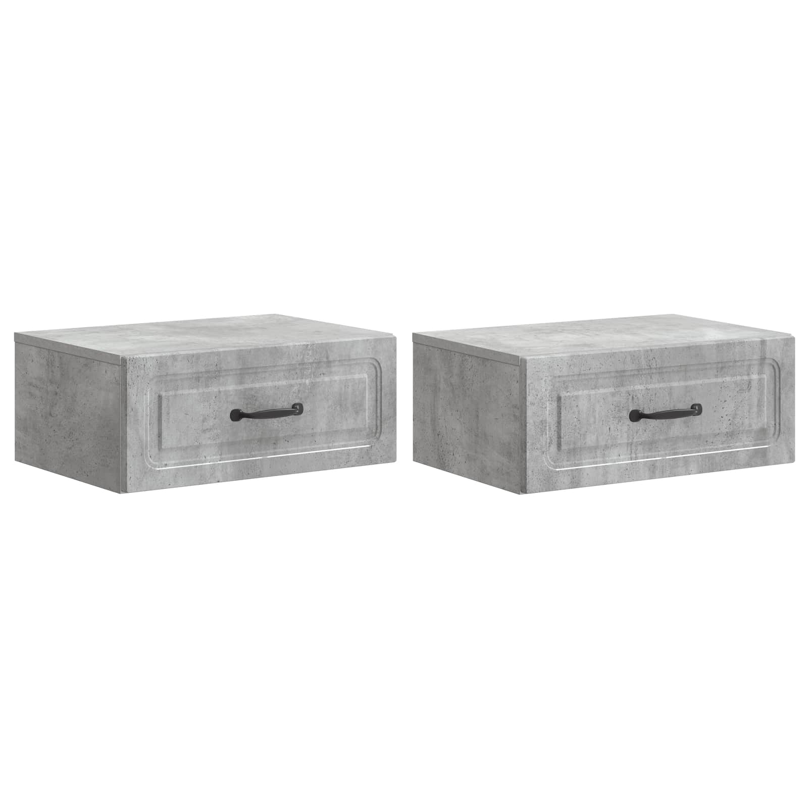 Væghængt Natbord med skuffe 2 pcs Betongrå 49 x 34,5 x 20 cm