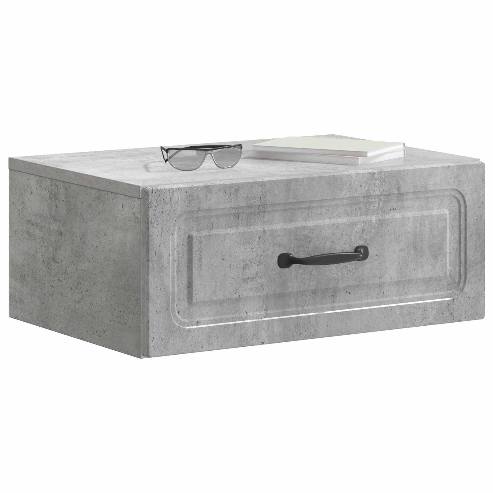 Væghængt Natbord med skuffe 2 pcs Betongrå 49 x 34,5 x 20 cm
