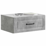 Væghængt Natbord med skuffe 2 pcs Betongrå 49 x 34,5 x 20 cm