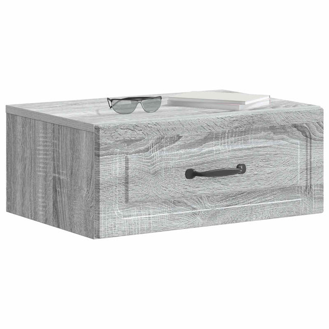 Væghængt Natbord 2 pcs Grå sonoma-eg 49 x 34,5 x 20 cm