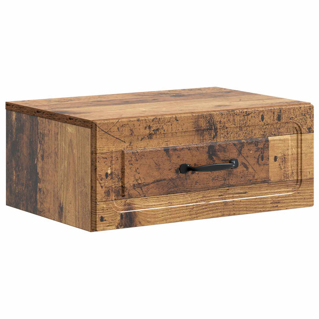 Væghængt Natbord Gammelt træ 49 x 34,5 x 20 cm Konstrueret træ