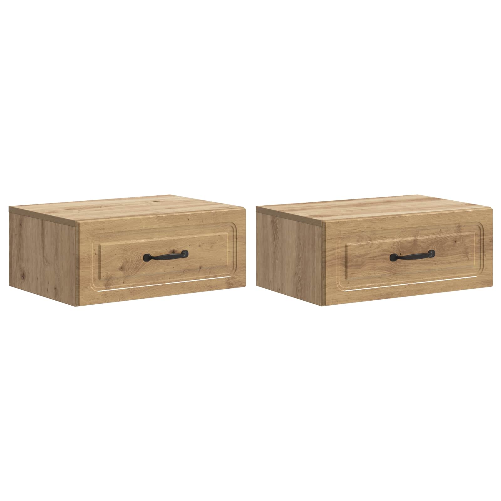 Væghængt Natbord med skuffe 2 pcs Artisan-eg 49 x 34,5 x 20 cm