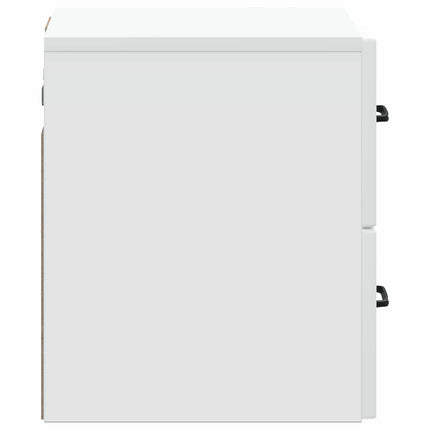 Væghængt Natbord 2 stk. Hvid 34,5 x 33 x 40 cm Konstrueret træ