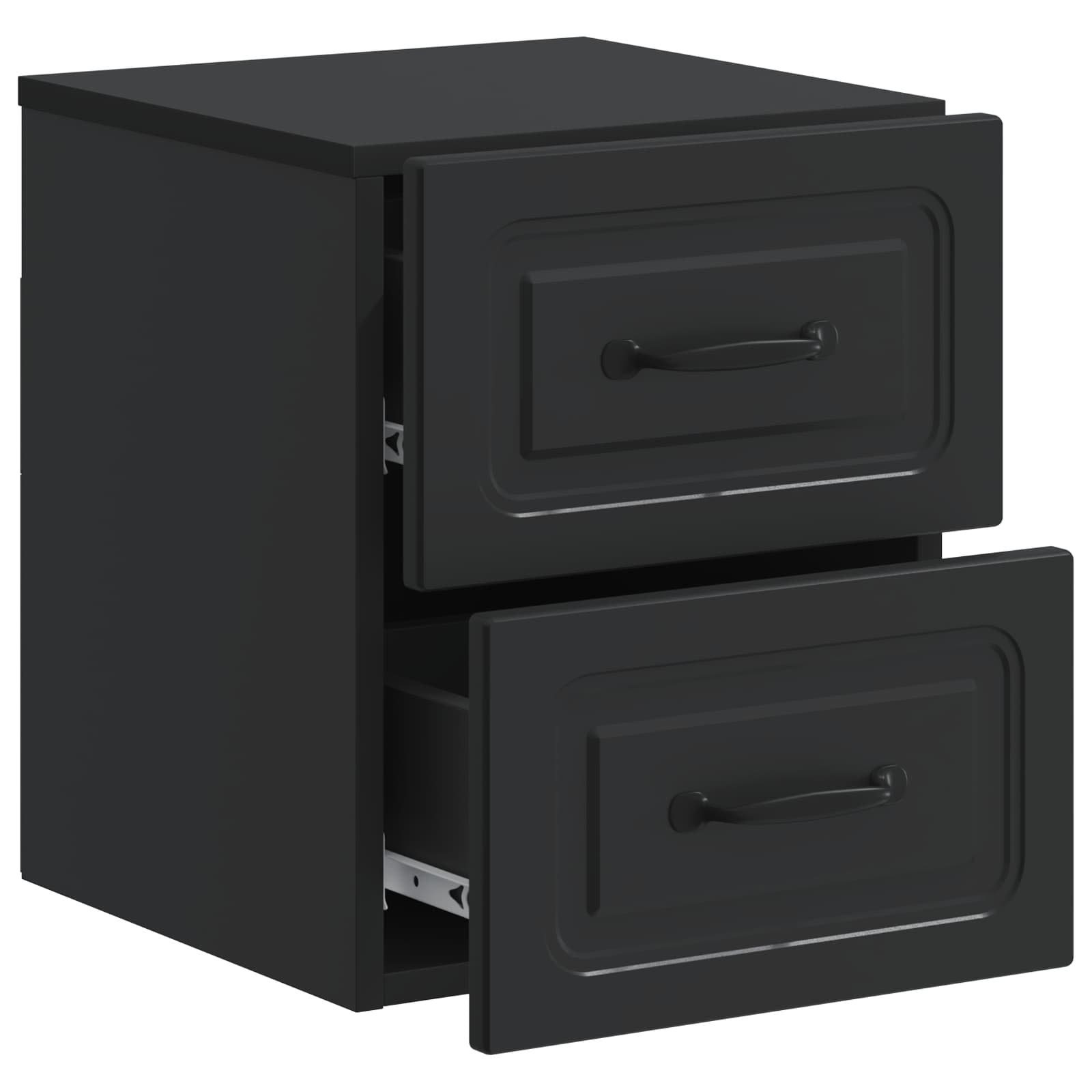 Væghængt Natbord 2 pcs Sort 34,5 x 33 x 40 cm Konstrueret træ