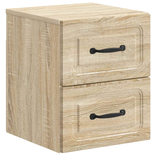 Væghængt Natbord Sonoma-eg 34,5 x 33 x 40 cm Konstrueret træ