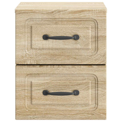 Væghængt Natbord Sonoma-eg 34,5 x 33 x 40 cm Konstrueret træ