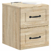 Væghængt Natbord med skuffe 2 pcs Sonoma-eg 34,5 x 33 x 40 cm