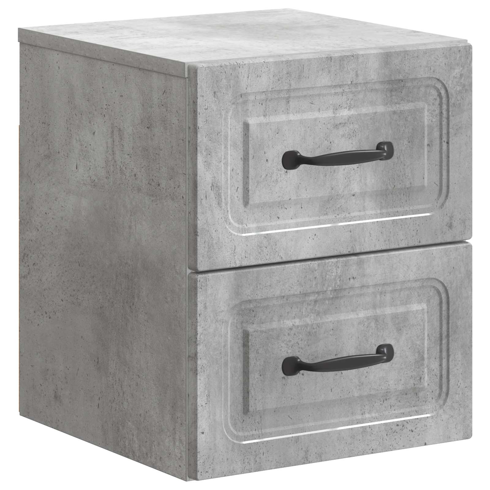 Væghængt Natbord med skuffe 2 pcs Betongrå 34,5 x 33 x 40 cm