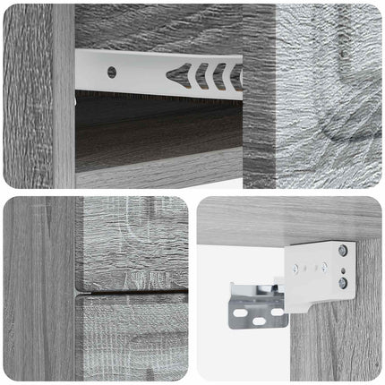 Væghængt Natbord 2 stk. Grå sonoma-eg 34,5 x 33 x 40 cm