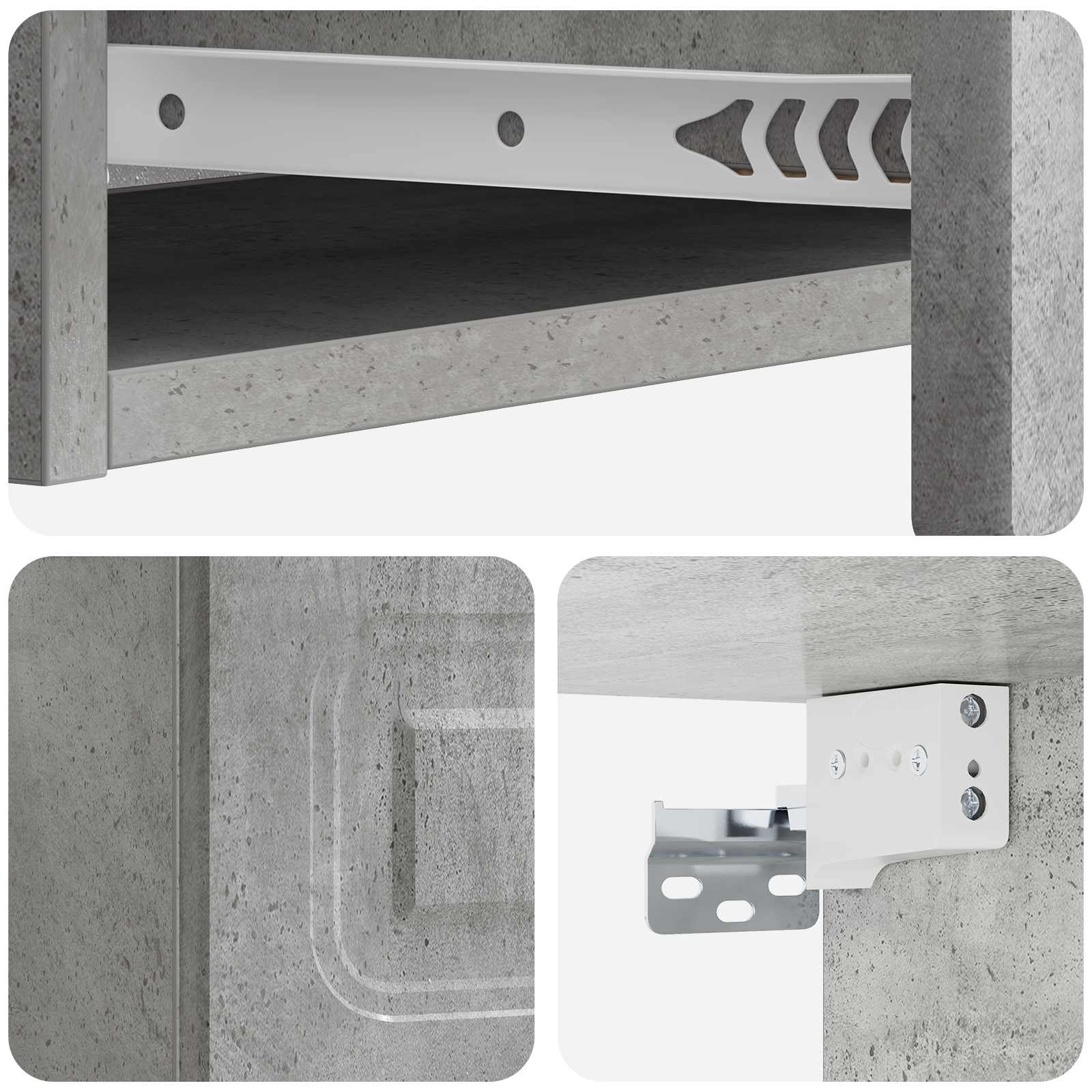 Væghængt Sideskab Betongrå 87,5 x 34,5 x 17 cm Konstrueret træ