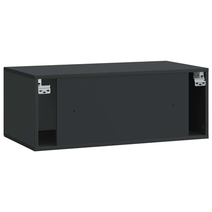 Væghængt TV-skab Sort 78,5 x 41 x 30 cm Konstrueret træ