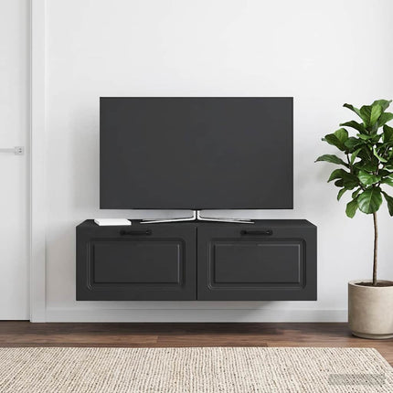 Væghængt TV-skab Sort 98 x 41 x 30 cm Konstrueret træ