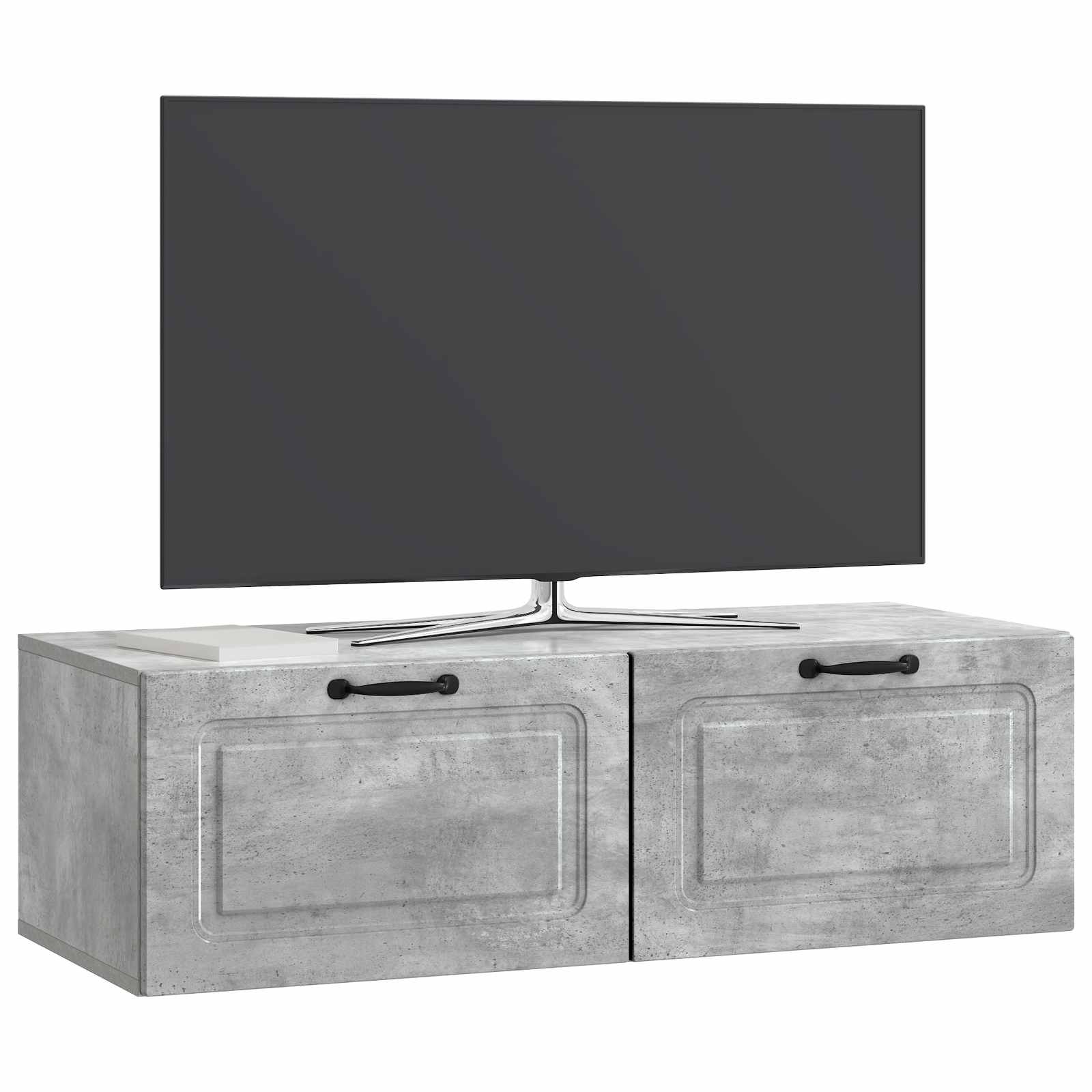 Væghængt TV-skab Betongrå 98 x 41 x 30 cm Konstrueret træ