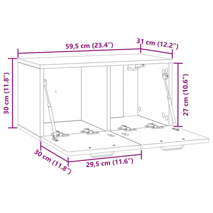 Væghængt TV-skab Vægmonteret Hvid højglans 59,5 x 31 x 30 cm