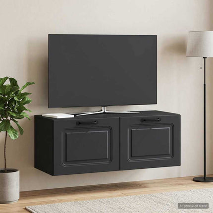 Væghængt TV-skab Sort 78,5 x 31 x 30 cm Konstrueret træ