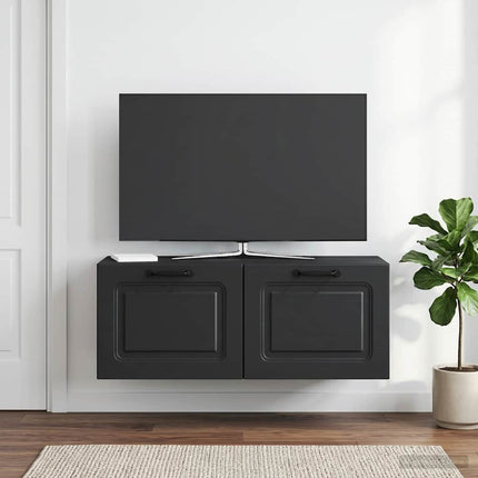 Væghængt TV-skab Sort 78,5 x 31 x 30 cm Konstrueret træ