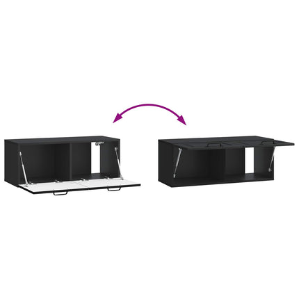 Væghængt TV-skab Sort 78,5 x 31 x 30 cm Konstrueret træ