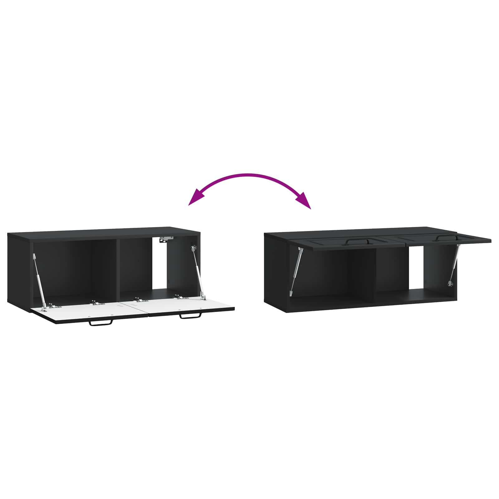 Væghængt TV-skab Sort 78,5 x 31 x 30 cm Konstrueret træ