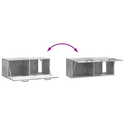 Væghængt TV-skab Betongrå 78,5 x 31 x 30 cm Konstrueret træ
