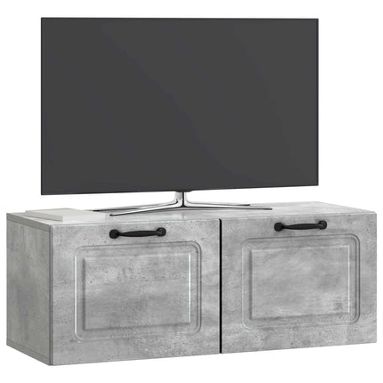 Væghængt TV-skab Betongrå 78,5 x 31 x 30 cm Konstrueret træ