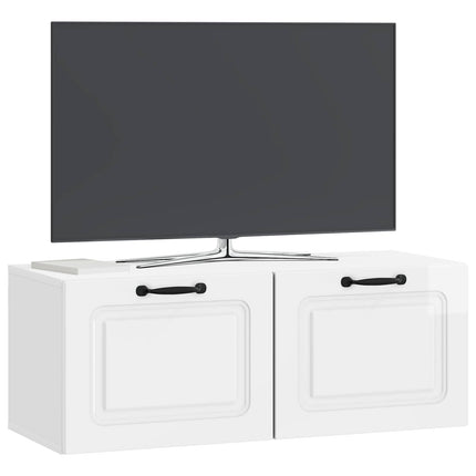 Væghængt TV-skab Vægmonteret Hvid højglans 78,5 x 31 x 30 cm