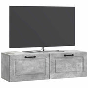 Væghængt TV-skab Betongrå 98 x 31 x 30 cm Konstrueret træ
