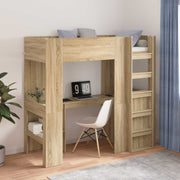 Loft Sengestel med Skrivebord Sonoma eg 75 x 190 cm