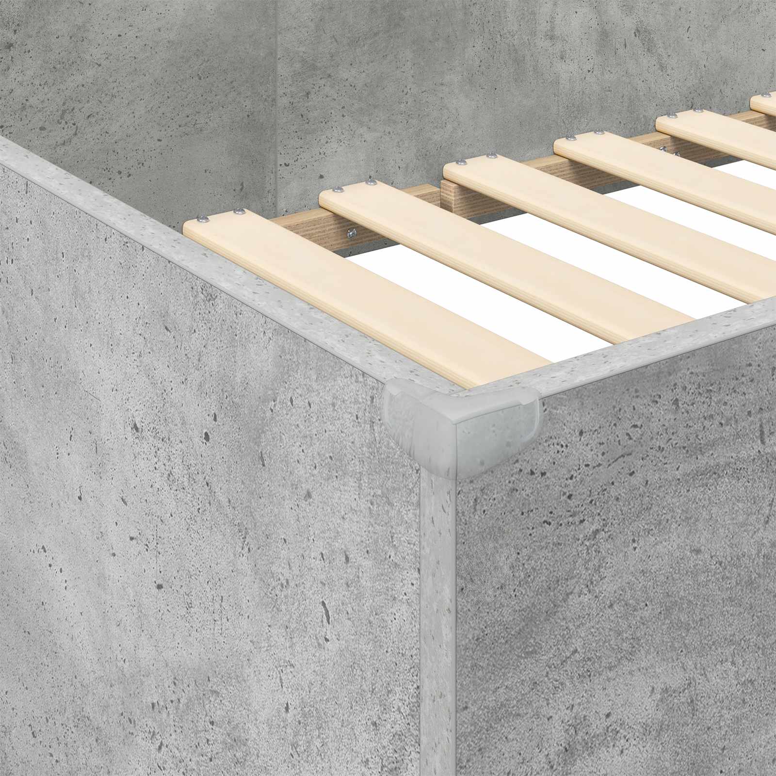 Loft Sengestel med Skrivebord Beton Grå 90 x 200 cm