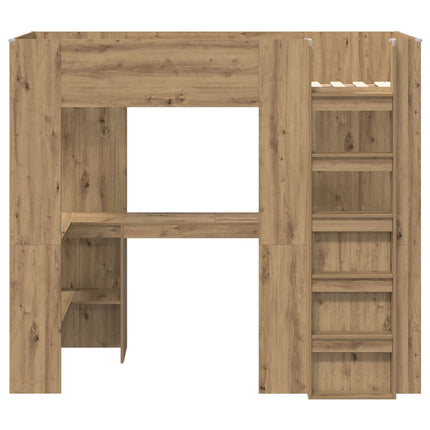 Loft Sengestel med Skrivebord Artisan Egetræ 100 x 200 cm