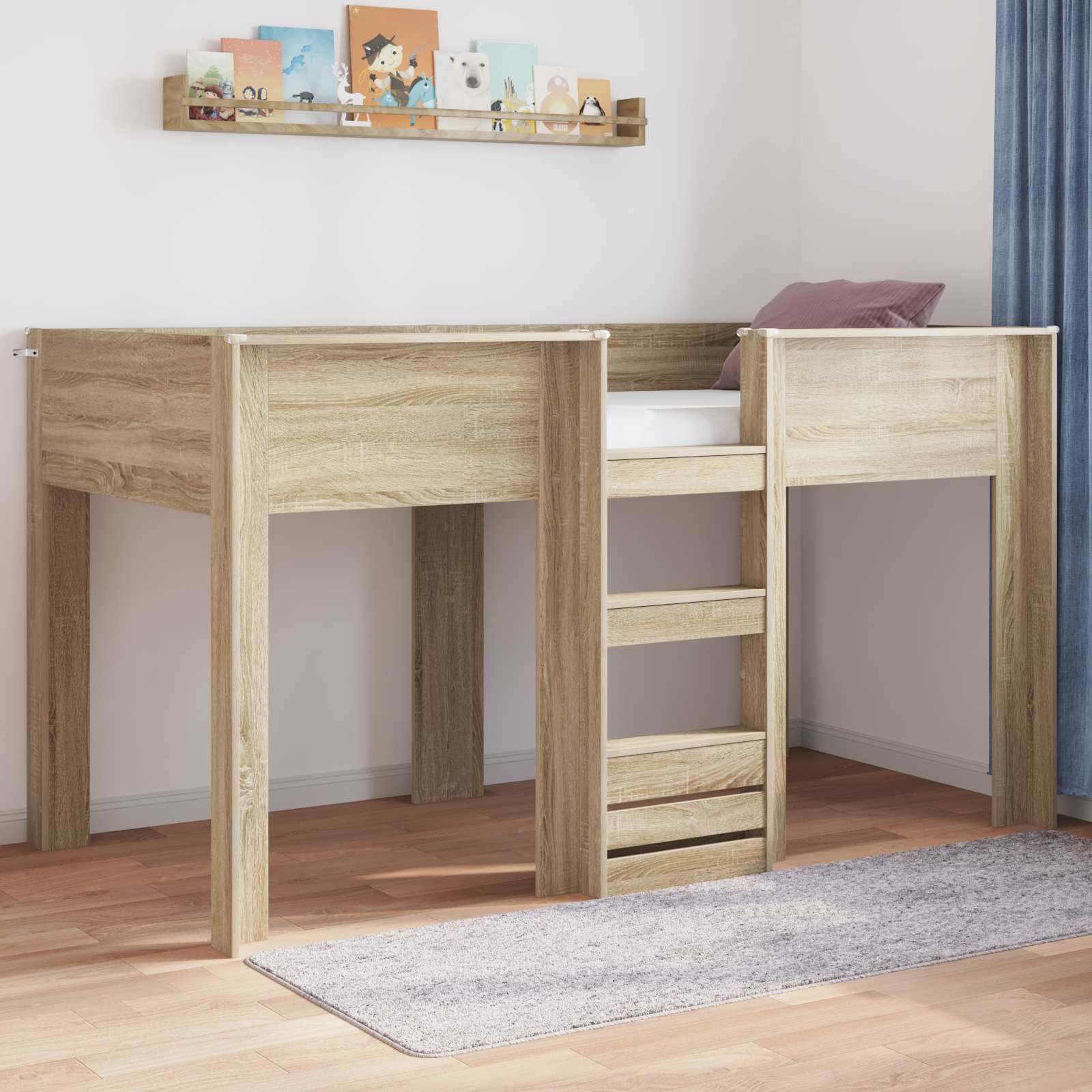 Køjeseng til Børn Sonoma eg 90 x 200 cm Konstrueret træ