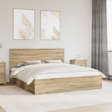 Sengestel med hovedgærde Sonoma 180 x 200 cm Massiv fyrretræ