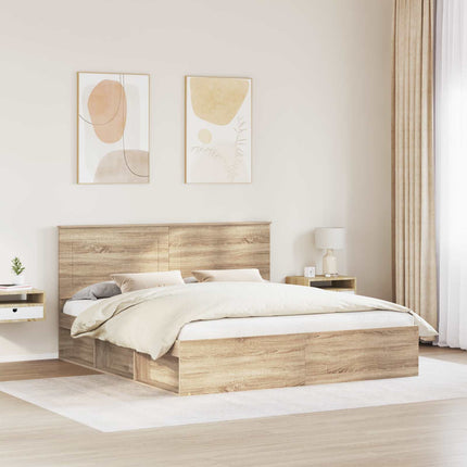 Sengestel med hovedgærde Sonoma 180 x 200 cm Massiv fyrretræ