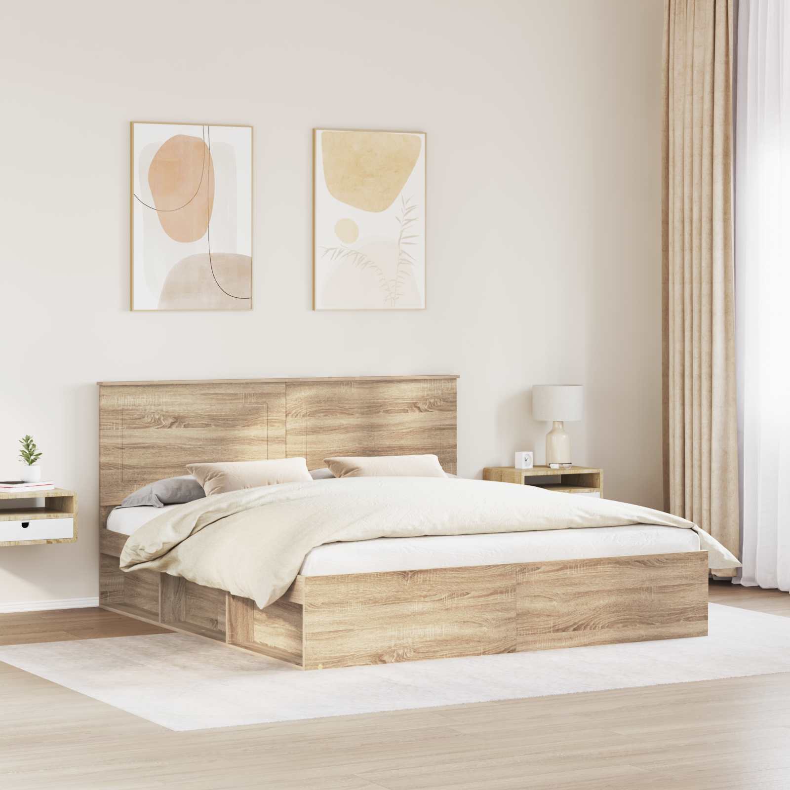 Sengestel med hovedgærde Sonoma 180 x 200 cm Massiv fyrretræ