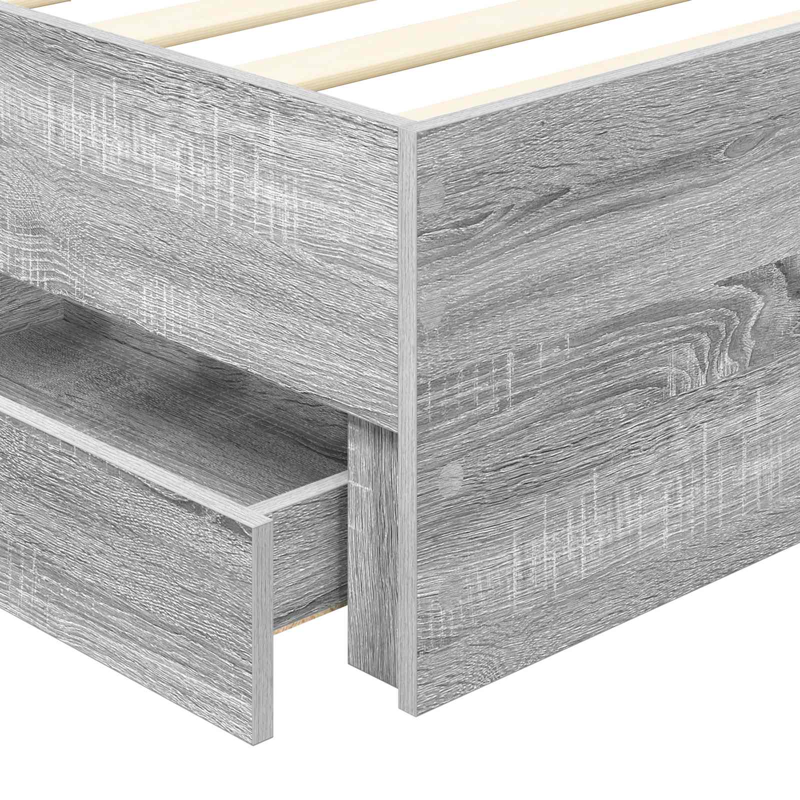 Sengestel med skuffe Grå Sonoma 75 x 190 cm Ingeniørtræ