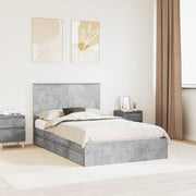 Opbevaringsseng Beton Grå 135 x 190 cm Konstrueret træ