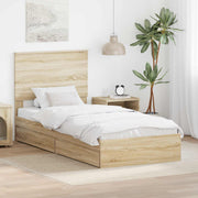 Opbevaringsseng Sonoma eg 90 x 190 cm Konstrueret træ