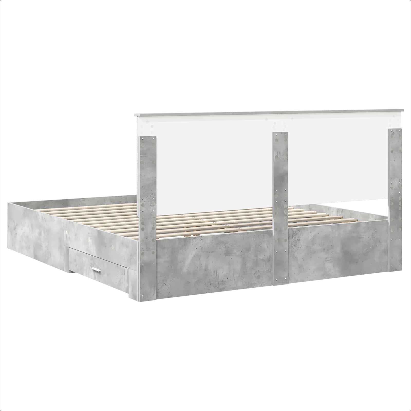 Sengestel med hovedgærde Beton Grå 180 x 200 cm Konstrueret træ