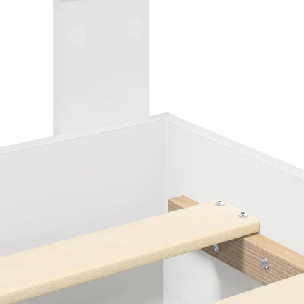 Sengestel med skuffe Hvid 140 x 190 cm Konstrueret træ