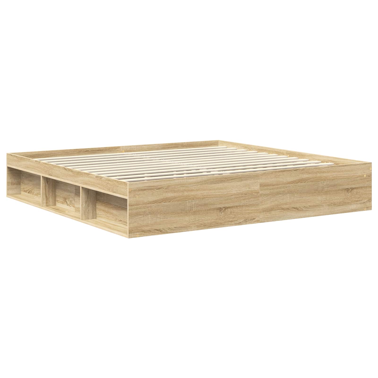 Sengestel med hovedgærde Sonoma 200 x 200 cm Massiv fyrretræ