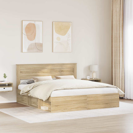 Sengestel med hovedgærde Sonoma 180 x 200 cm Massiv fyrretræ